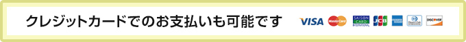 クレジットでのお支払いも可能です