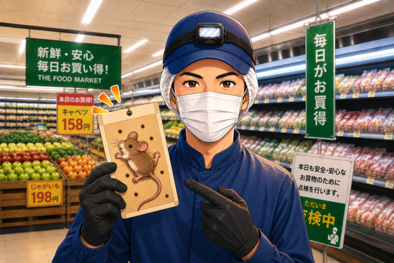 【ネズミ🐭】スーパーに潜む“小さな逃走者”